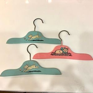 Antique Vintage Baby Clothes Hangers Cats Dogs